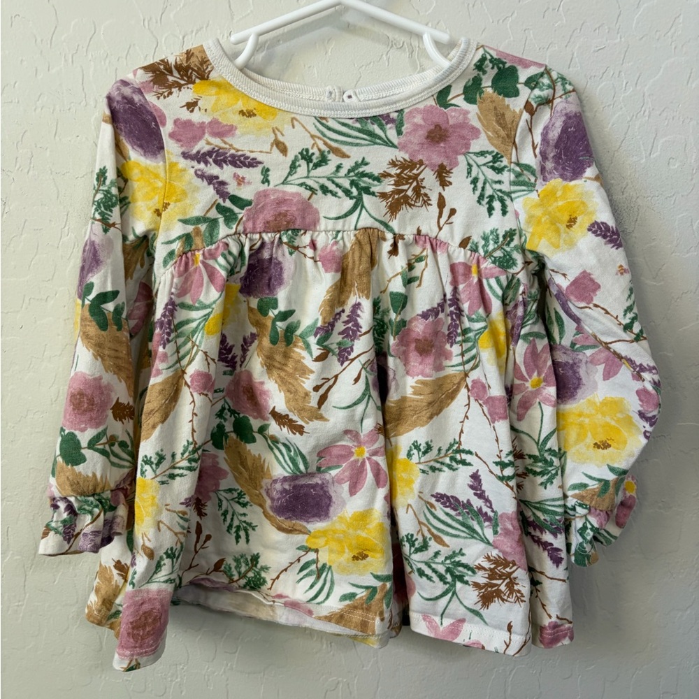 Girls' Floral Peplum Tunic Top - Multi Floral